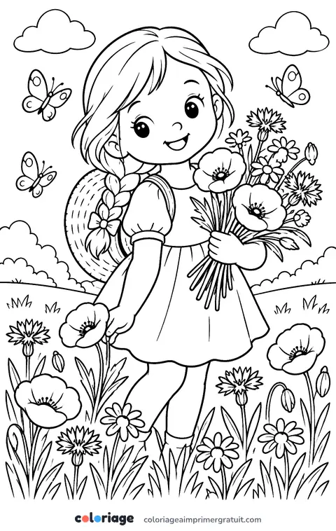 Coloriage bouquet des champs