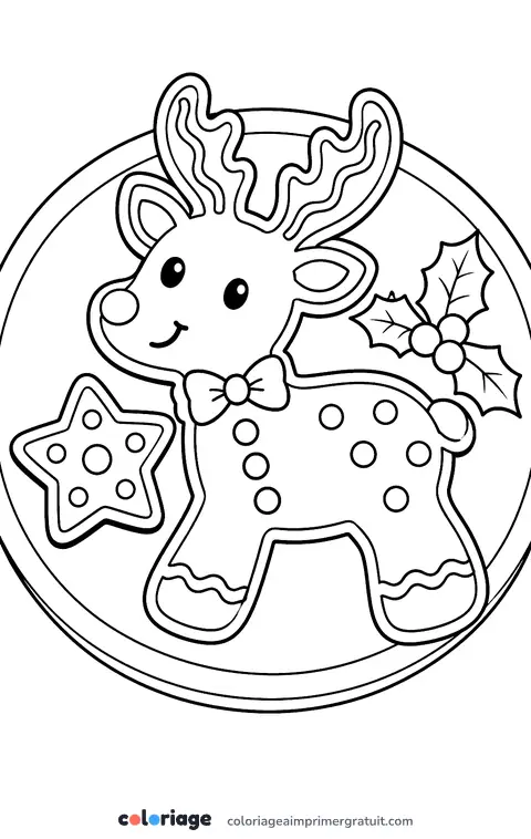Coloriage biscuit renne