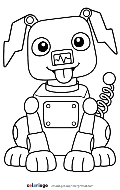 Coloriage chien robot