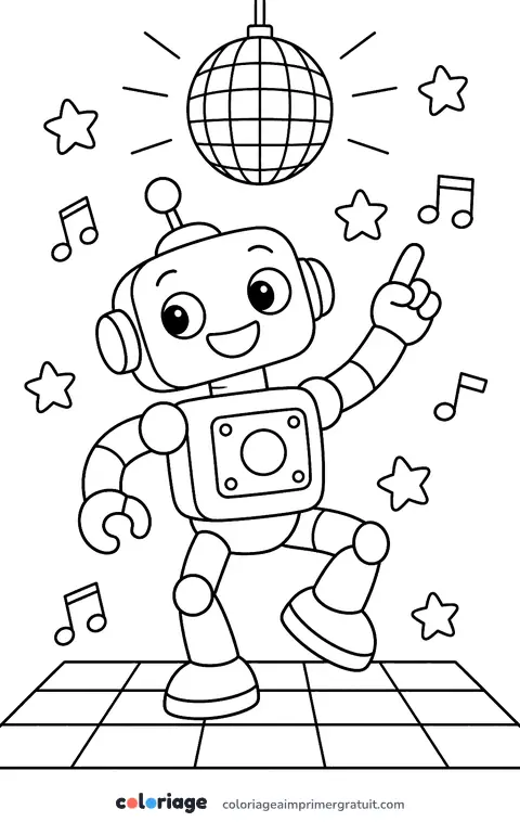 Coloriage robot qui danse