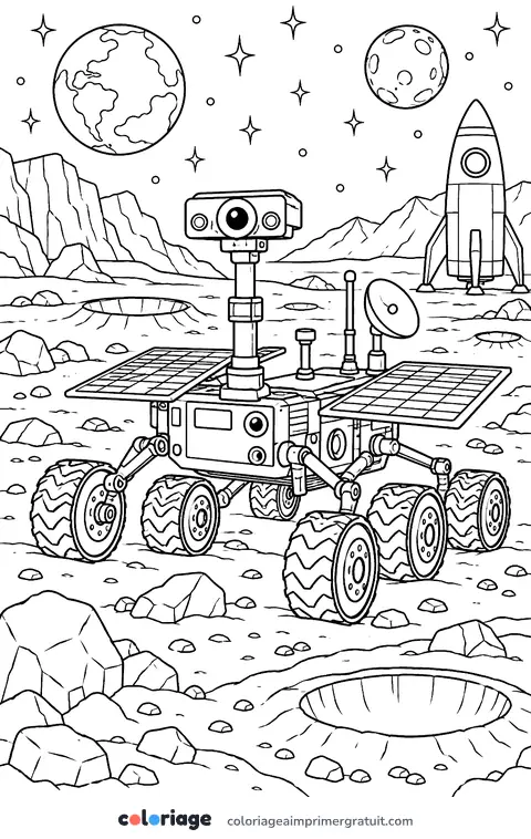 Coloriage robot explorateur