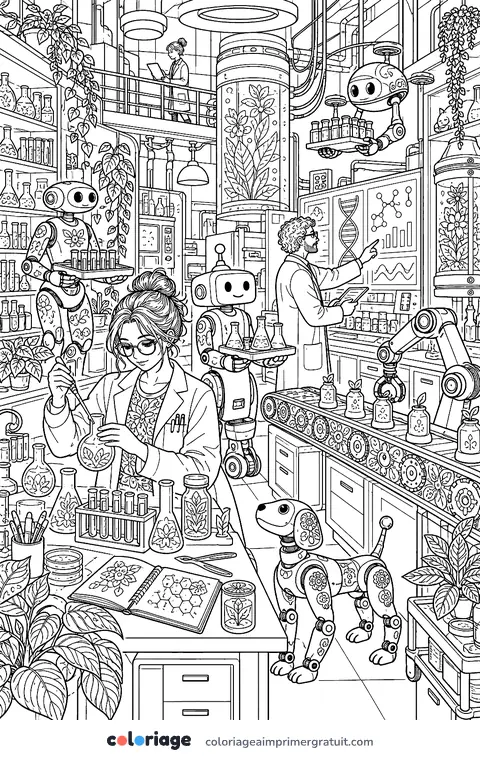 Coloriage grand laboratoire