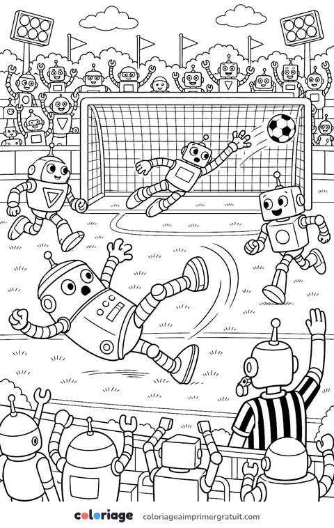 Coloriage match de robots