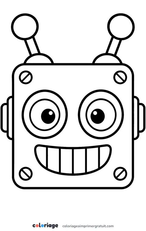 Coloriage tête de robot