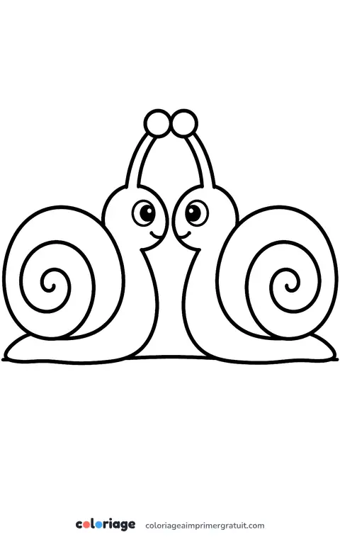 Coloriage escargots amoureux