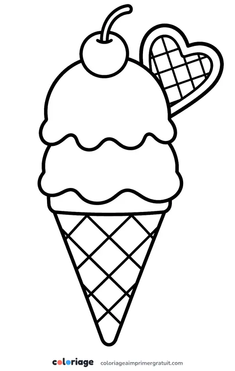 Coloriage glace à deux boules