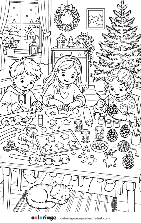 Coloriage décorations faites maison