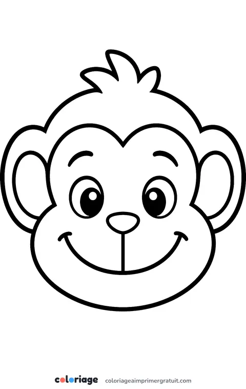 Coloriage tête de singe