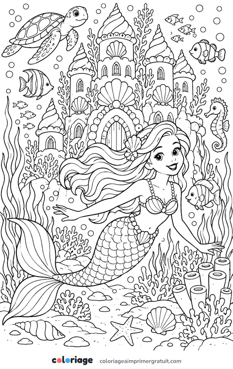Coloriage château de corail
