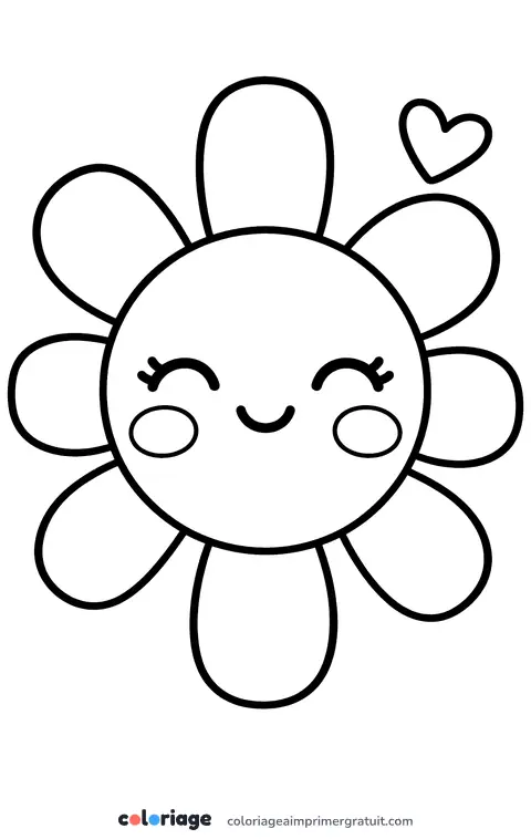 Coloriage soleil kawaii