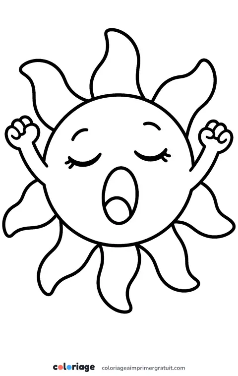 Coloriage soleil qui se réveille