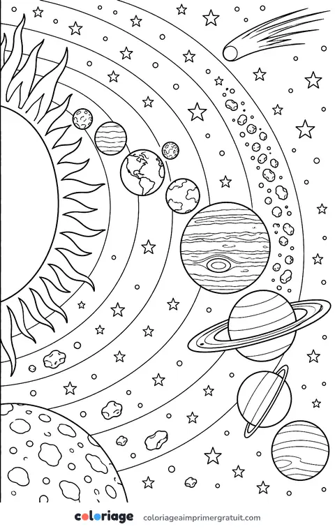 Coloriage le système solaire