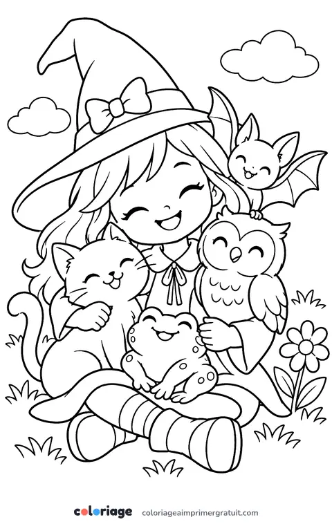 Coloriage les animaux de la sorcière