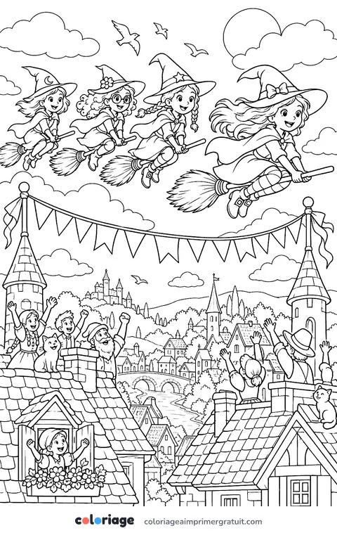 Coloriage course de balais