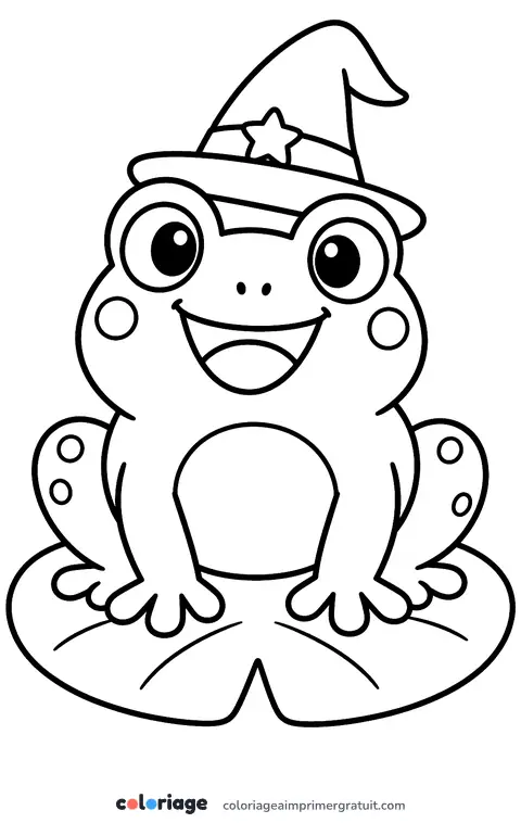 Coloriage crapaud au chapeau