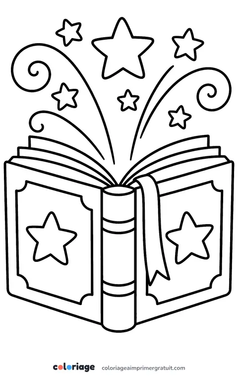 Coloriage livre de sorts