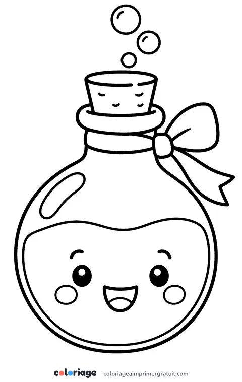 Coloriage potion kawaii