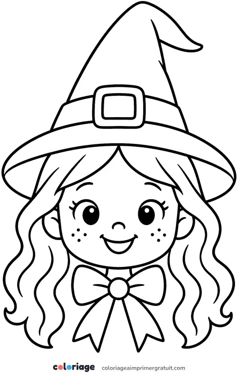 Coloriage visage de sorcière