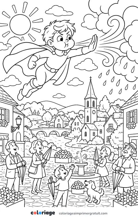 Coloriage le chasse-nuages