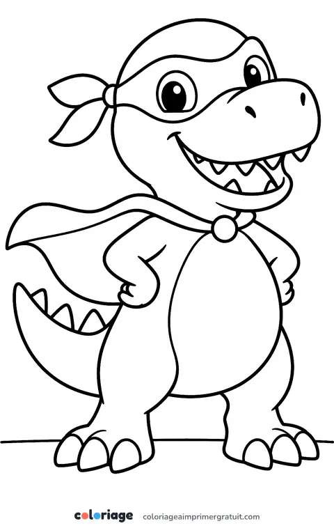 Coloriage dino super-héros