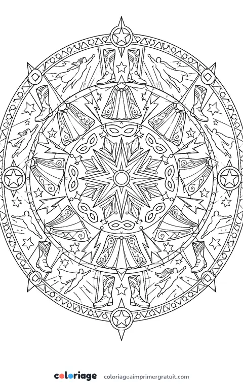Coloriage mandala des héros
