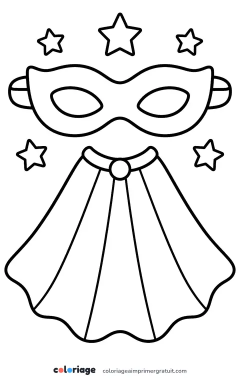 Coloriage masque et cape