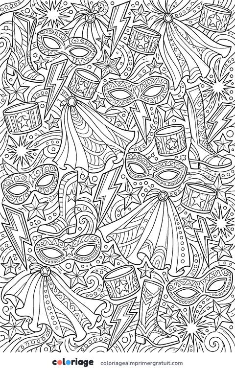 Coloriage motif super-héros
