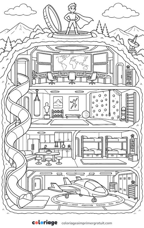 Coloriage le repaire secret