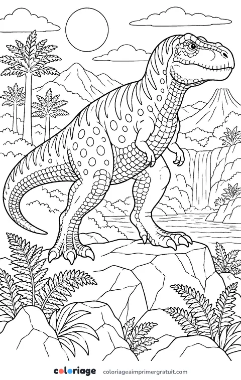 Coloriage t-rex à motifs