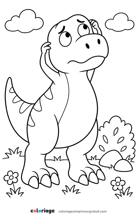 Coloriage t-rex aux petits bras