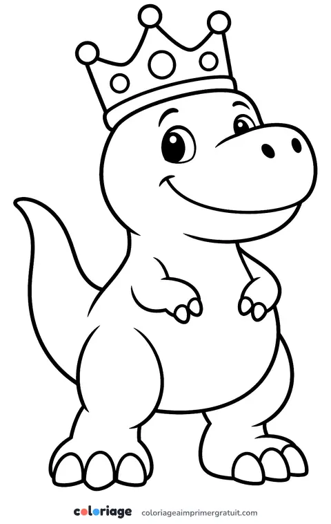 Coloriage t-rex roi
