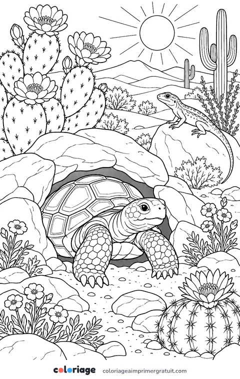 Coloriage tortue du désert