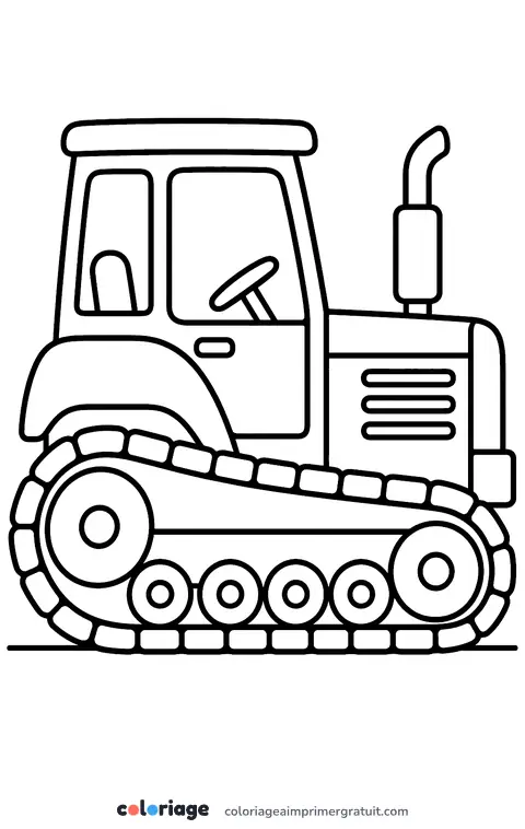 Coloriage tracteur à chenilles