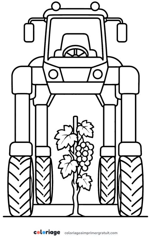 Coloriage tracteur enjambeur