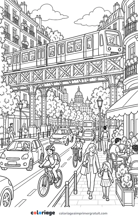 Coloriage métro aérien