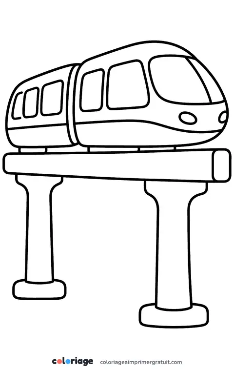 Coloriage monorail du futur