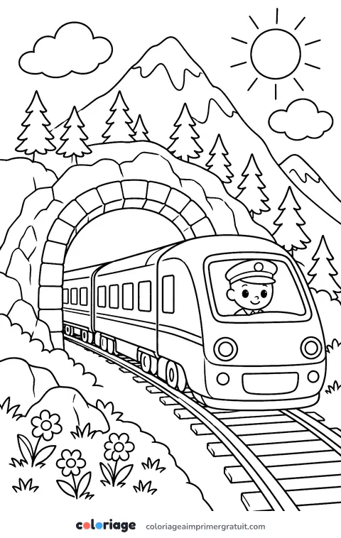 Coloriage sortie du tunnel