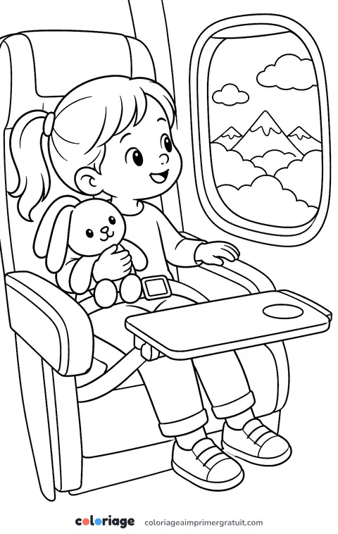 Coloriage par le hublot de l’avion