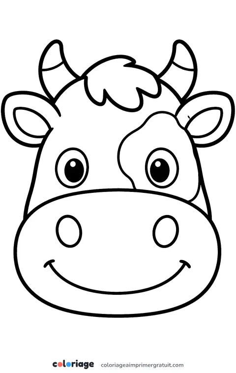 Coloriage tête de vache