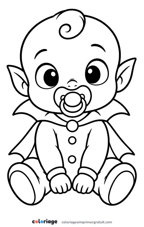 Coloriage bébé vampire