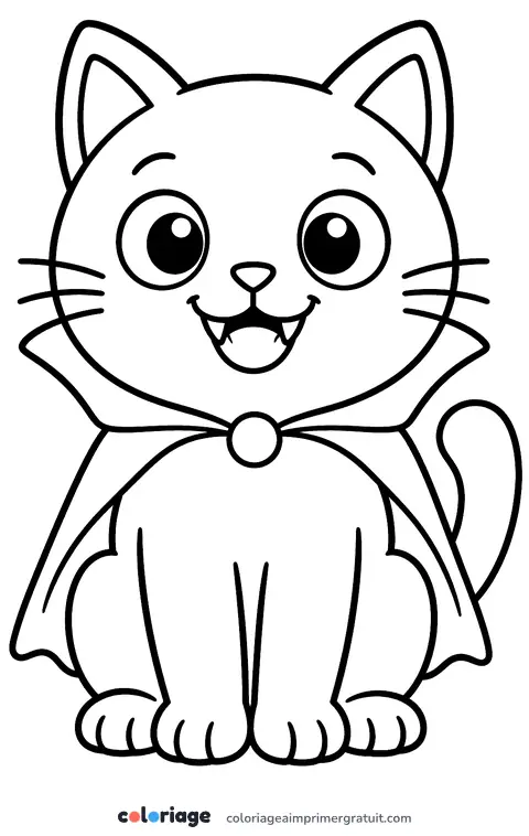 Coloriage chat vampire