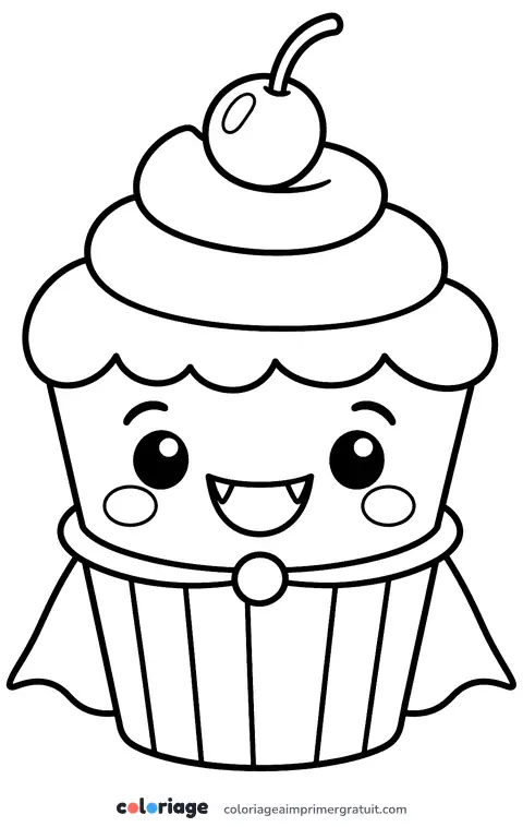 Coloriage cupcake vampire
