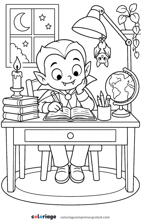 Coloriage devoirs à la bougie