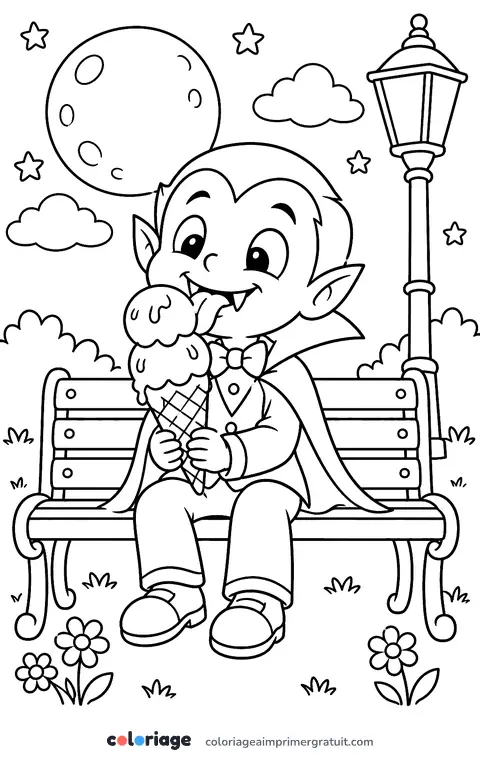 Coloriage glace au clair de lune