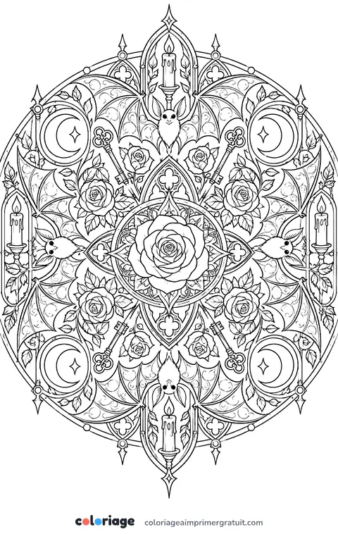Coloriage mandala gothique