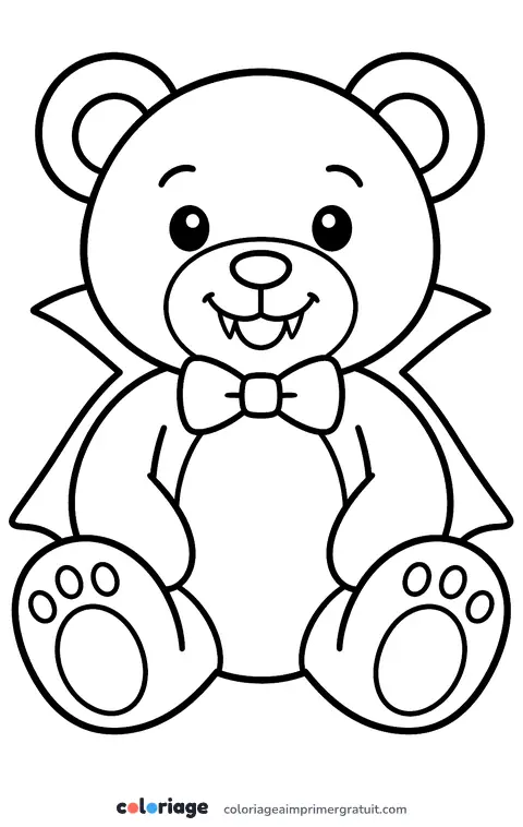 Coloriage ourson vampire