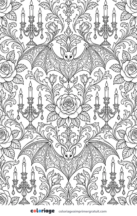 Coloriage papier peint gothique