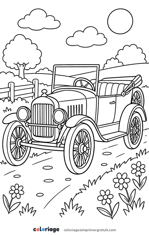 Coloriage voiture ancienne