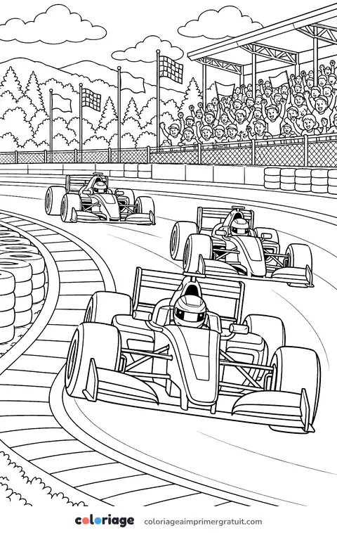 Coloriage virage du circuit