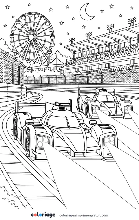 Coloriage course de nuit